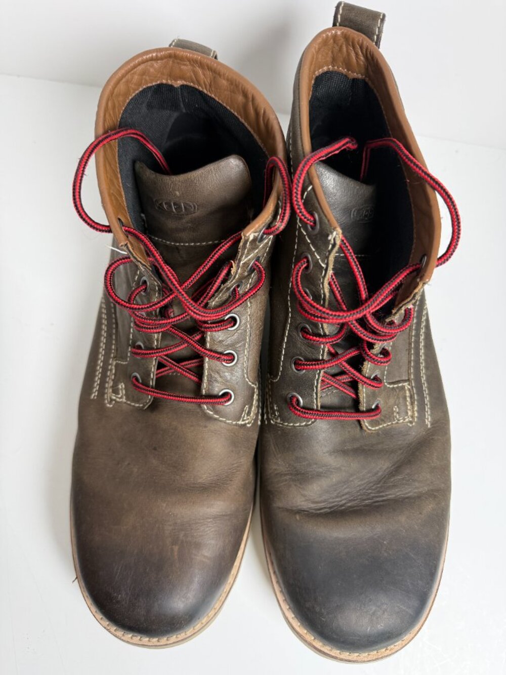 Keen The 59 Moto Brown Oiled Leather Lace Up Rounded Toe Boots Mens 13M - Picture 9 of 9
